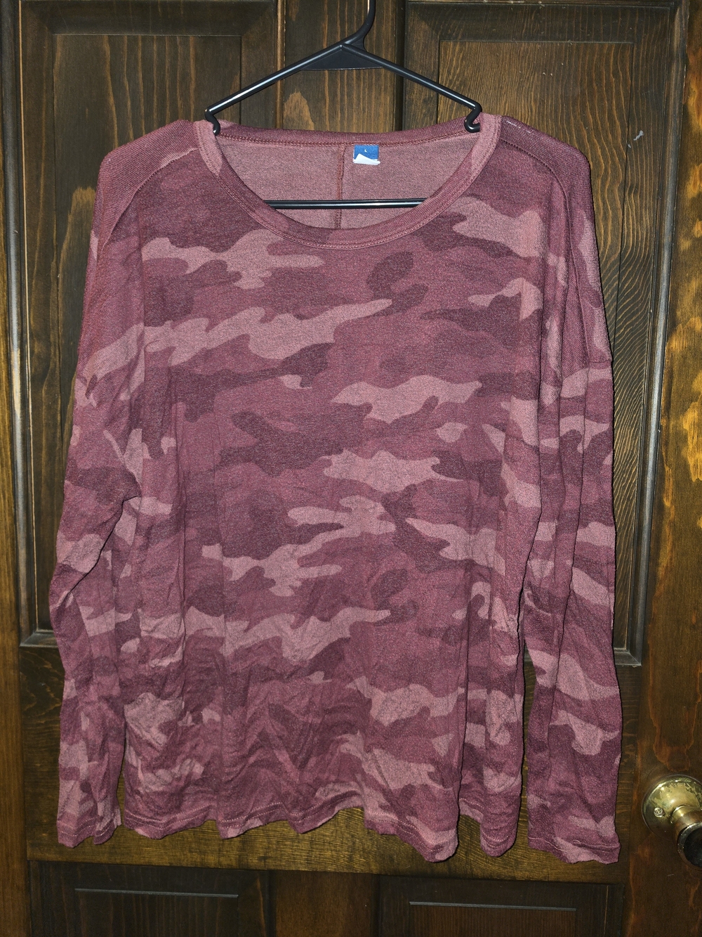Mauve Pink Camo Long Sleeve Top